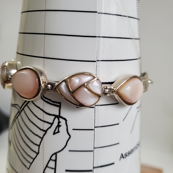 Sterling Silver 925 MOP Tennis Bracelet - Picture 3 of 16